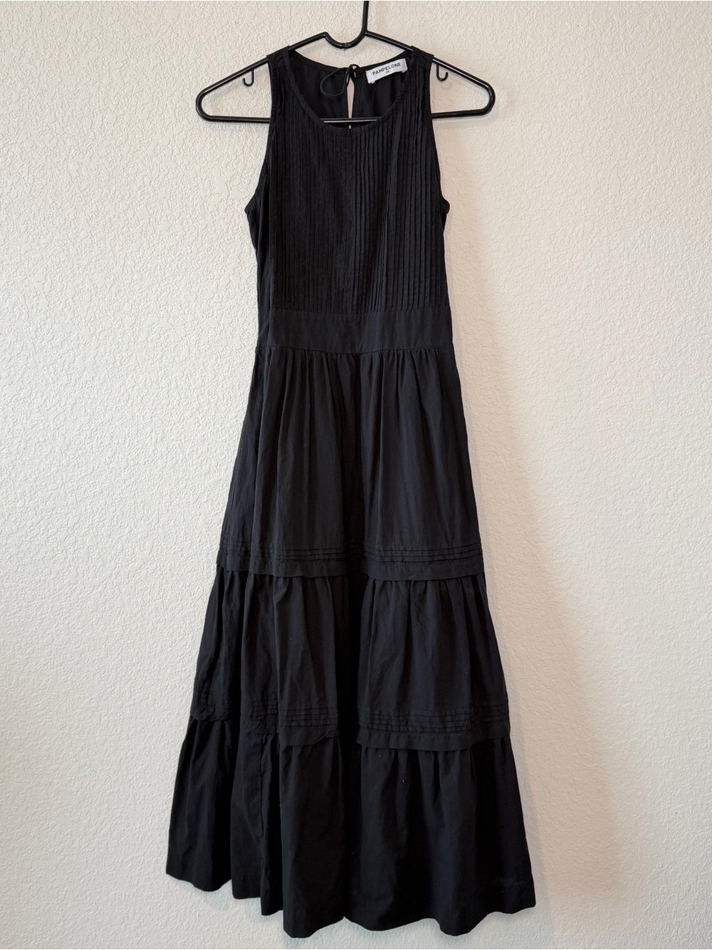 Pampelone Black Pintuck Maxi Dress Whimsigoth Cottagecore Boho